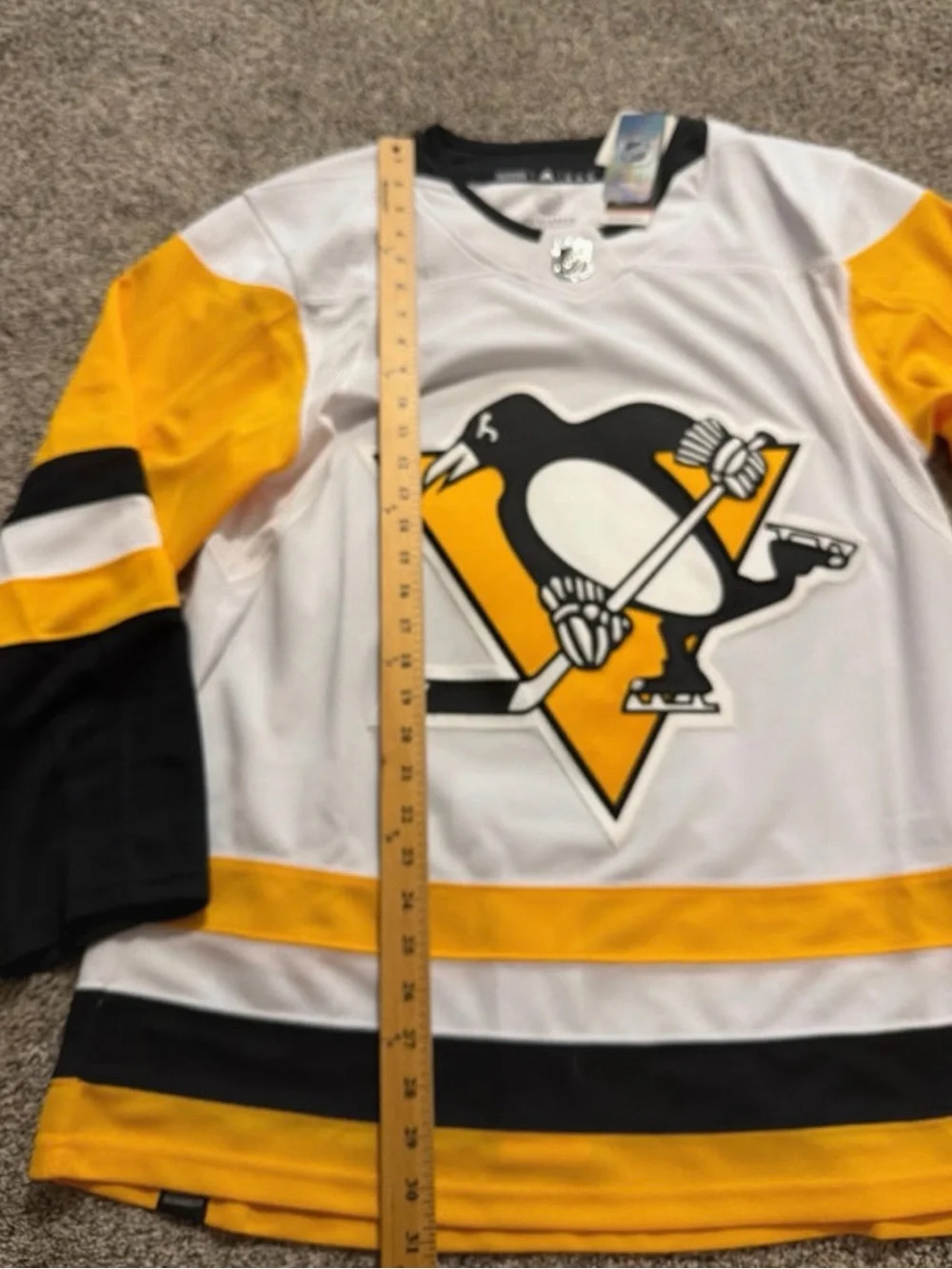 NWT Pittsburgh Penguins Mens White Away 50 Hockey Jersey New Adidas Blank